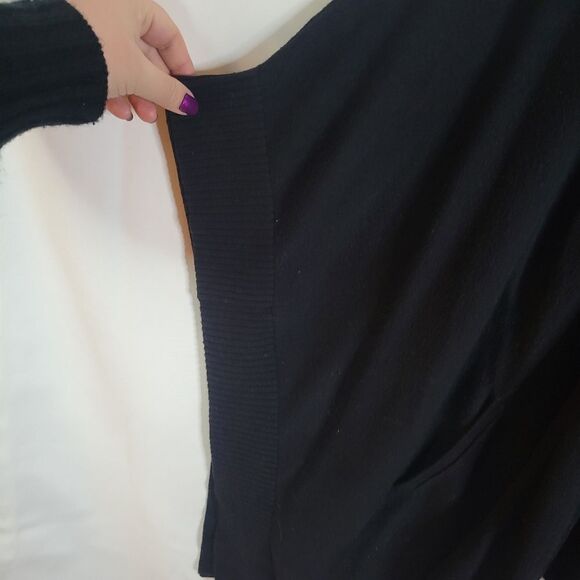 Banana Republic Black Knit Open Front Oversized Shrug Hoodie - Picture 6 of 13